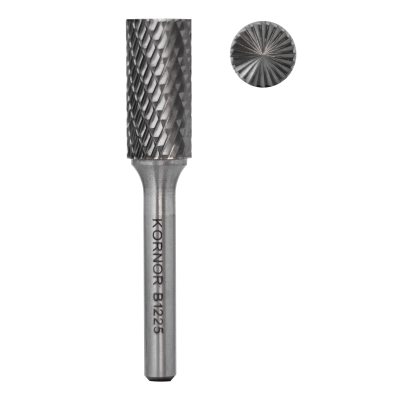 Тип B - Борфрезы цилиндрические с торцом