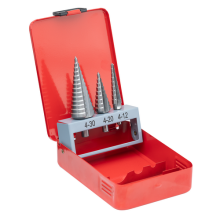 Набор сверл ступенчатых с прямыми стружечными канавками 4-12, 4-20, 4-30