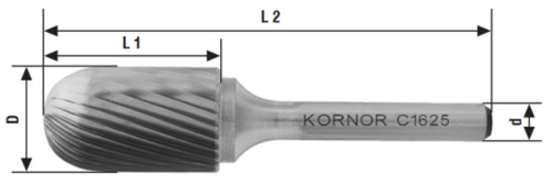 Тип С - Борфрезы сфероцилиндрические