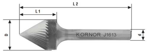 Тип J - Борфрезы конические 60