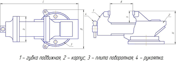 Тиски слесарные модели ТСЧ